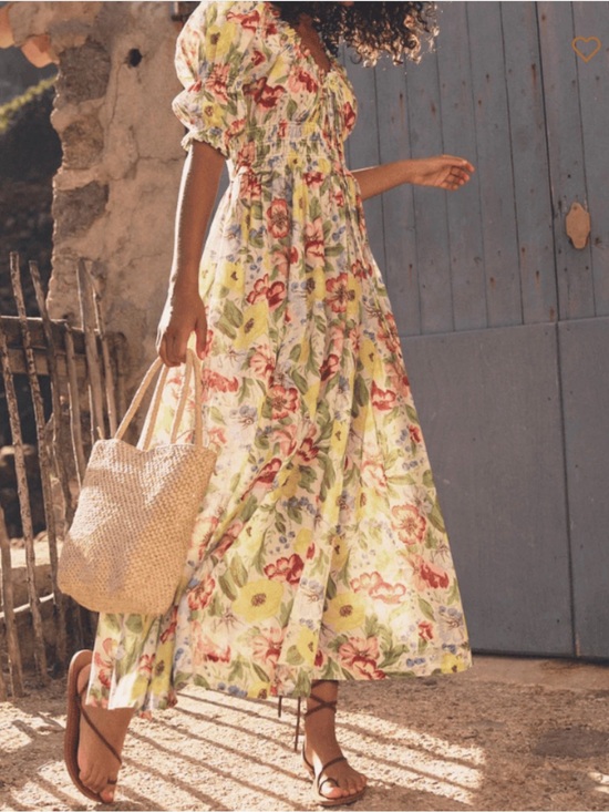 Doen Dresses & Skirts - DÔEN Ischia Midi Dress in Blanc Anemone Bloom XL